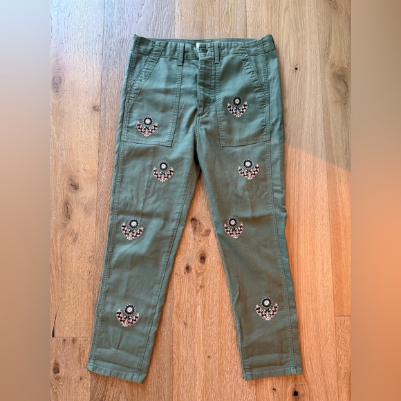 The Great Embroidered The Slouch Army Pant Size 26 - Picture 2 of 8